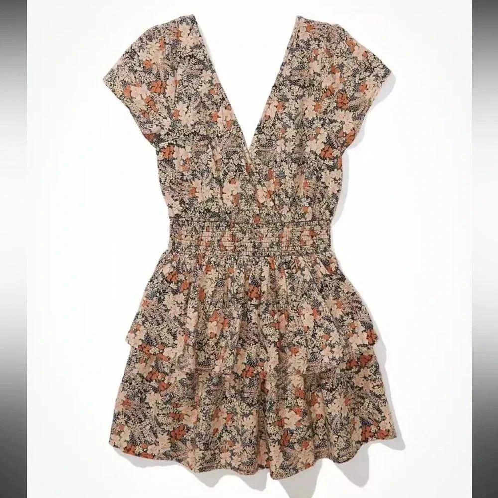 NWT American Eagle Floral Garden Party Tiered Dress Size Small